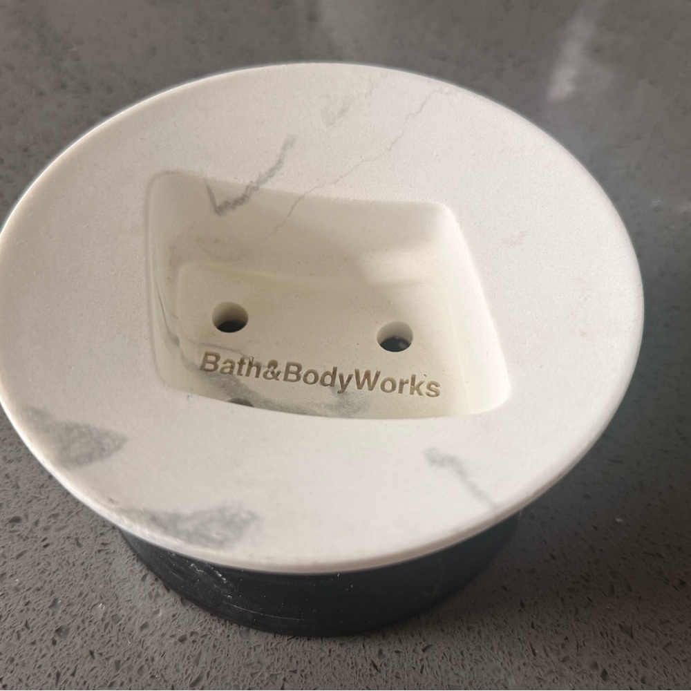 Bath & Body Works Cream and Gray Soap Dish